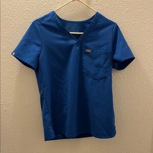 Figs Royal Blue V-Neck Scrub Top